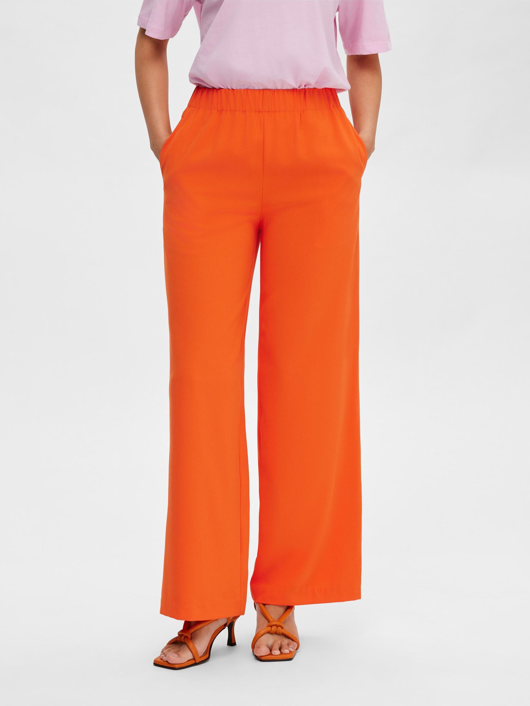 Orange wide leg top trousers