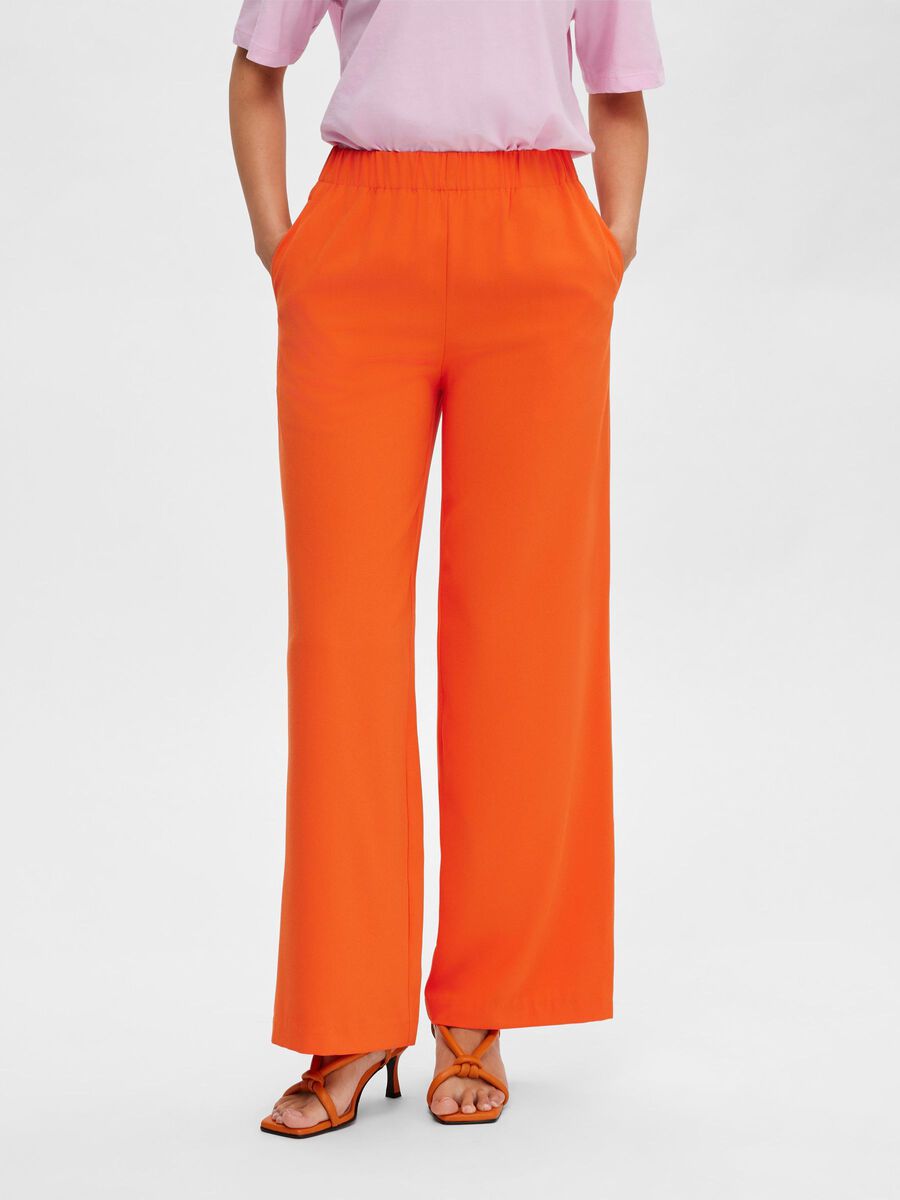 Selected CLASSIC WIDE-LEG TROUSERS, Orangeade, highres - 16089910_Orangeade_003.jpg