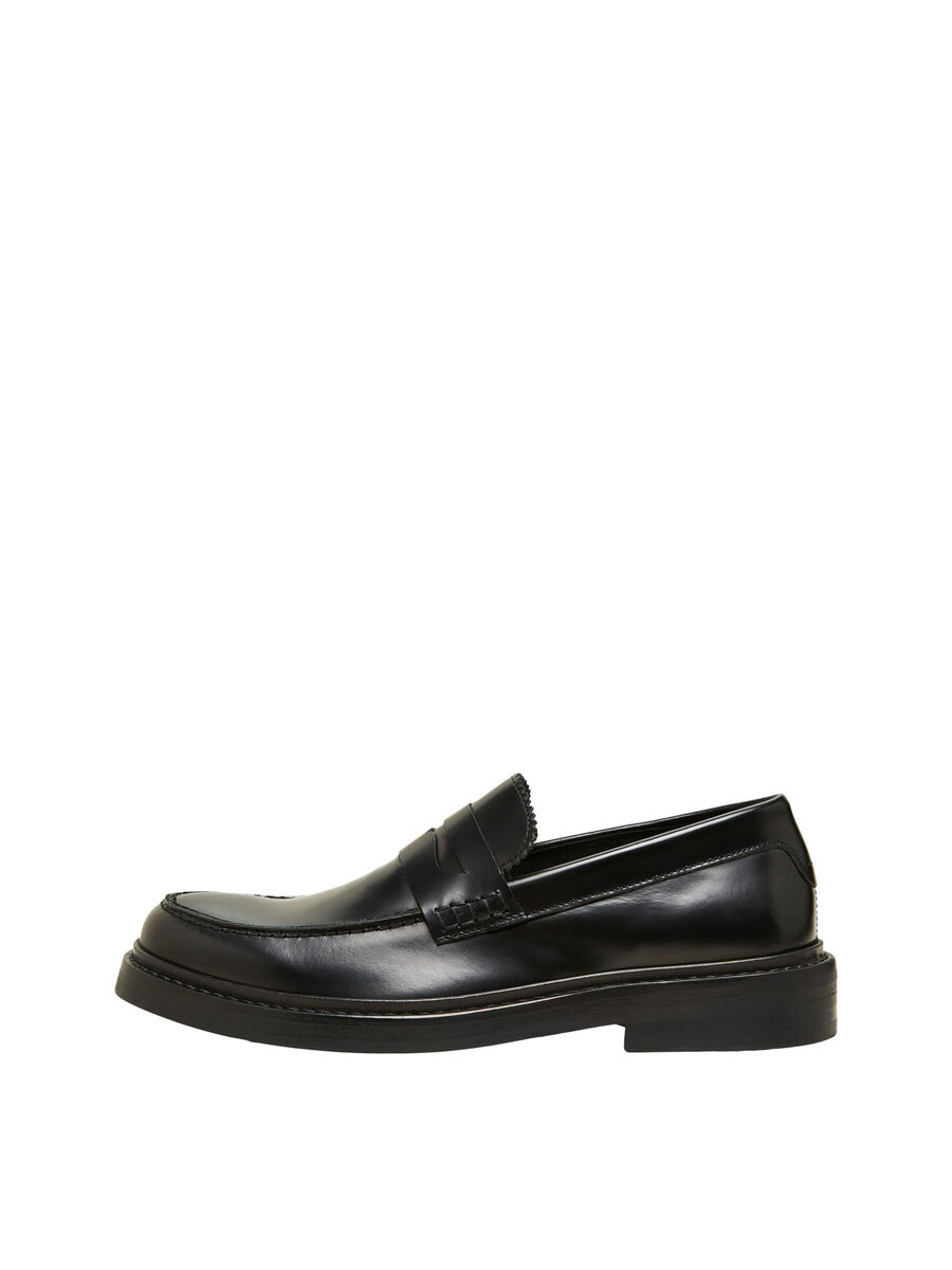 Selected LÆDER POLIDO PENNY LOAFERS, Black, highres - 16081326_Black_001.jpg