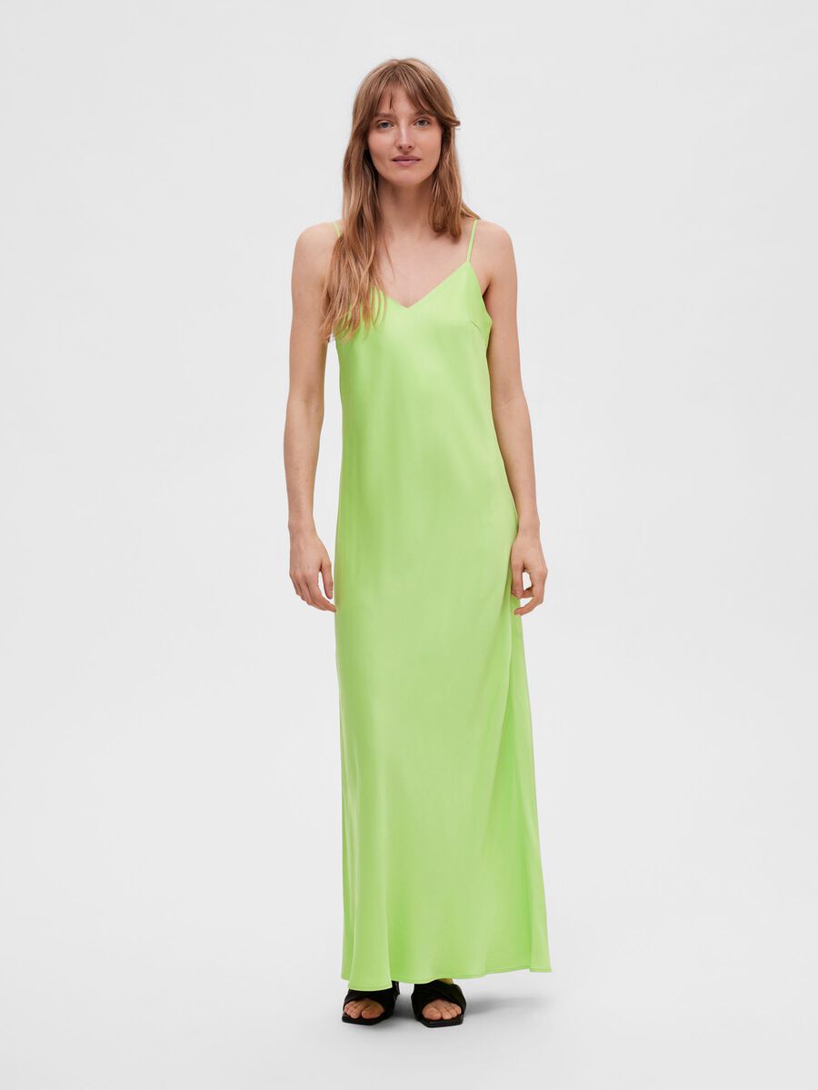 Petite Satin Slip Kl Nning Gr N Selected Femme