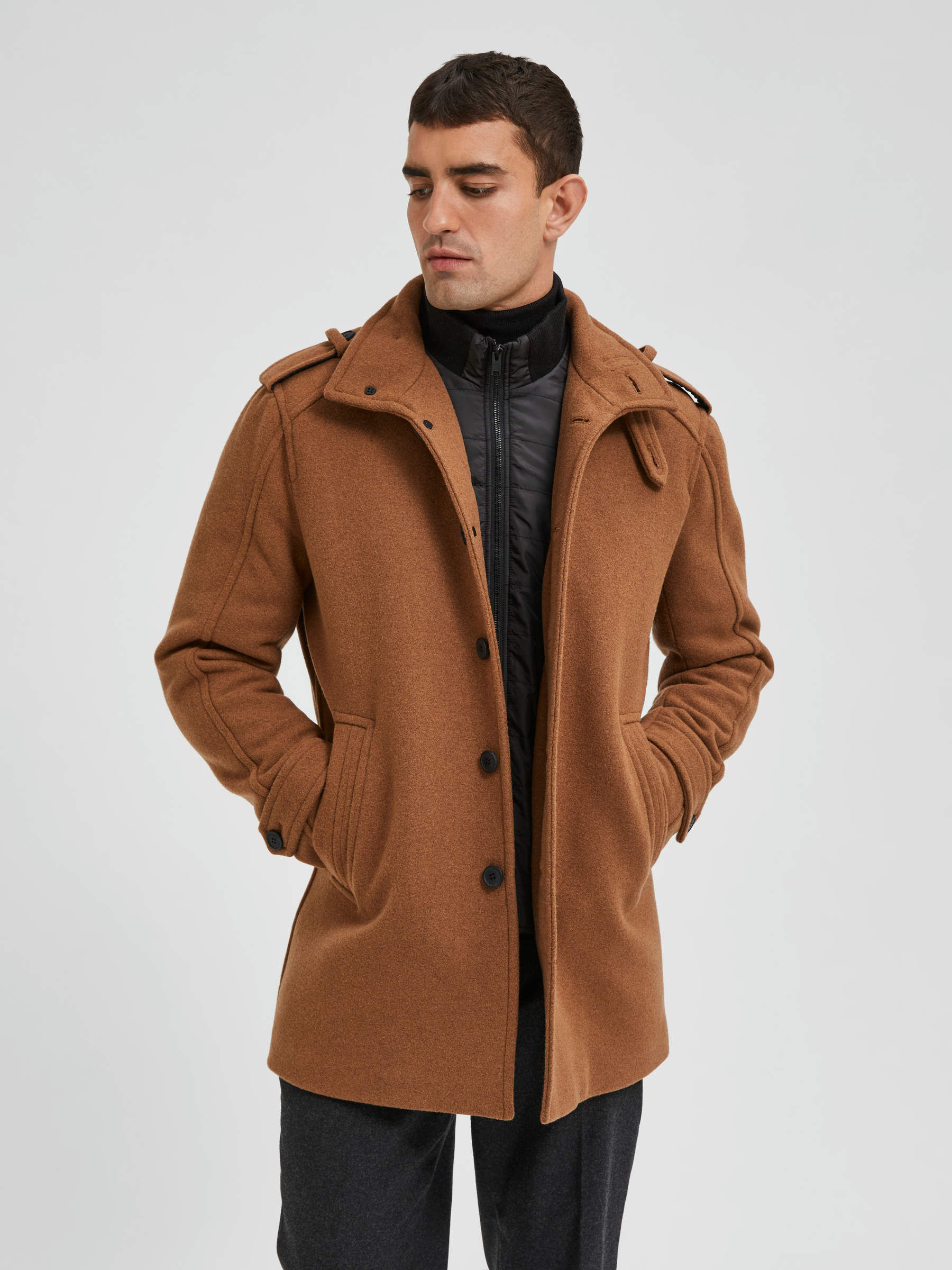 camel cape coat