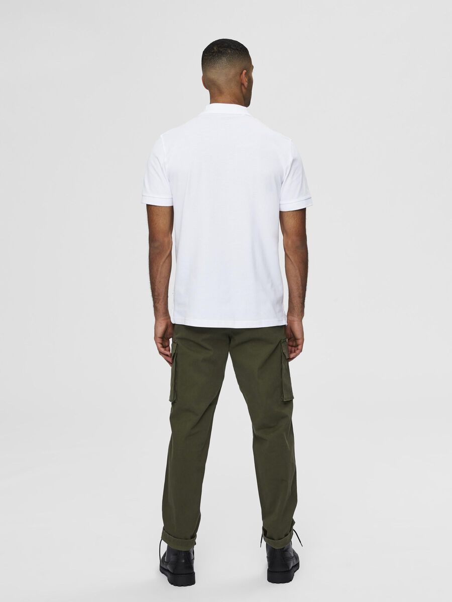 Selected ORGANIC COTTON PIQUE POLO SHIRT, Bright White, highres - 16077364_BrightWhite_004.jpg