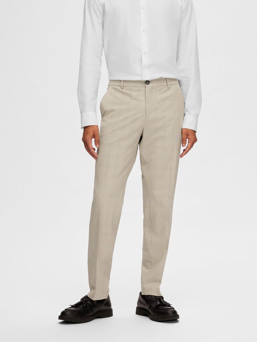 Selected CHECKED SLIM FIT SUIT TROUSERS, Sand, highres - 16092556_Sand_1080305_003.jpg