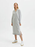 Selected V-NECK SWEAT DRESS, Light Grey Melange, highres - 16080281_LightGreyMelange_003.jpg