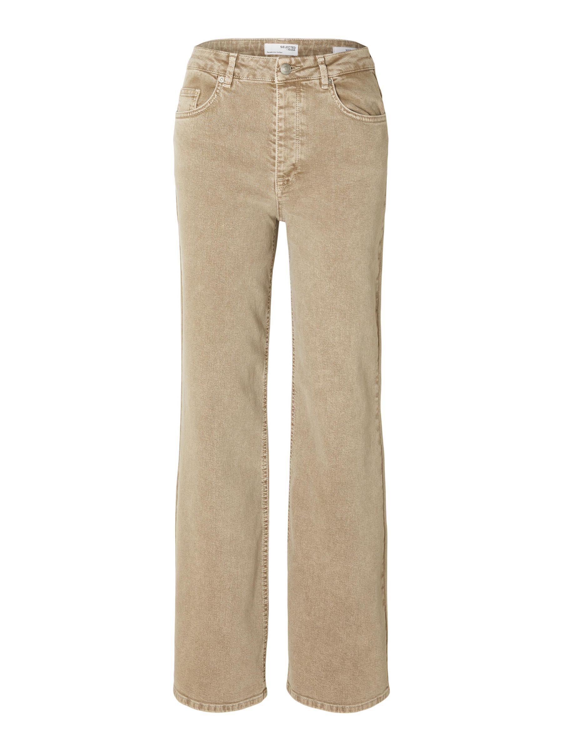 BEIGE WIDE FIT JEANS | White | SELECTED FEMME®