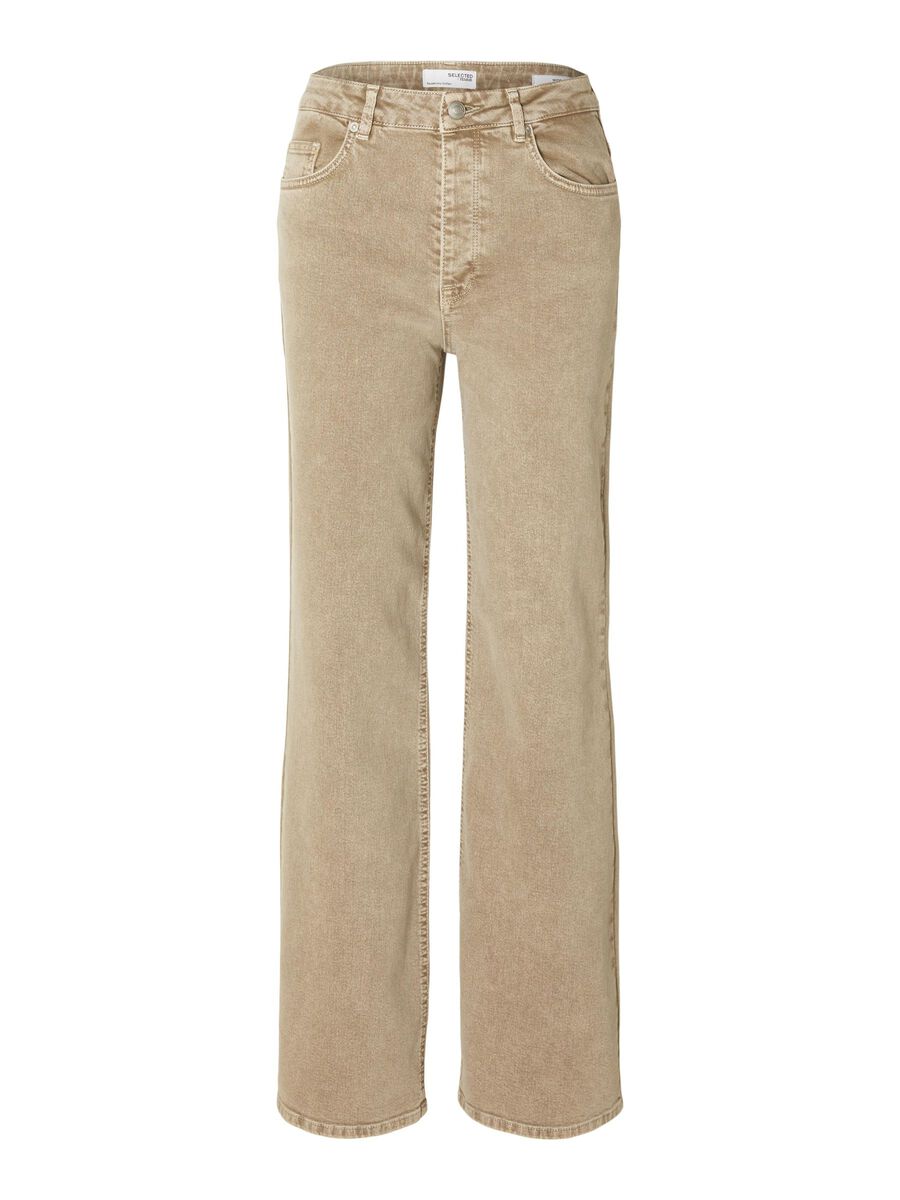 Selected BEIGE WIDE FIT JEANS, Beige Denim, highres - 16092277_BeigeDenim_001.jpg
