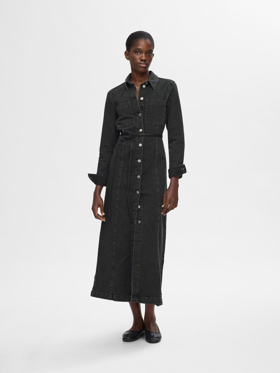 Selected MAXI DENIM DRESS, Black Denim, highres - 16094811_BlackDenim_003.jpg