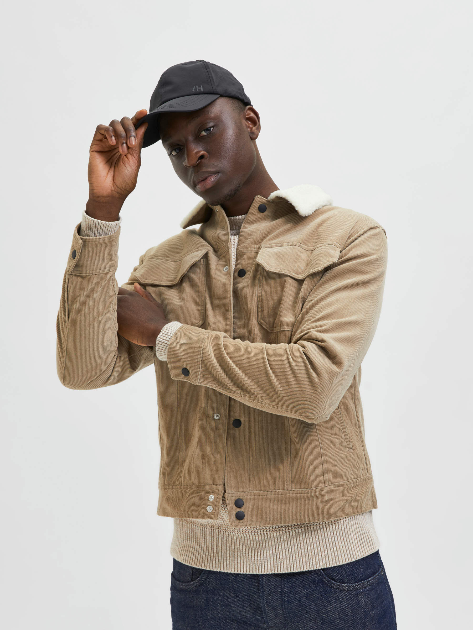 Cord sherpa jacket | Selected
