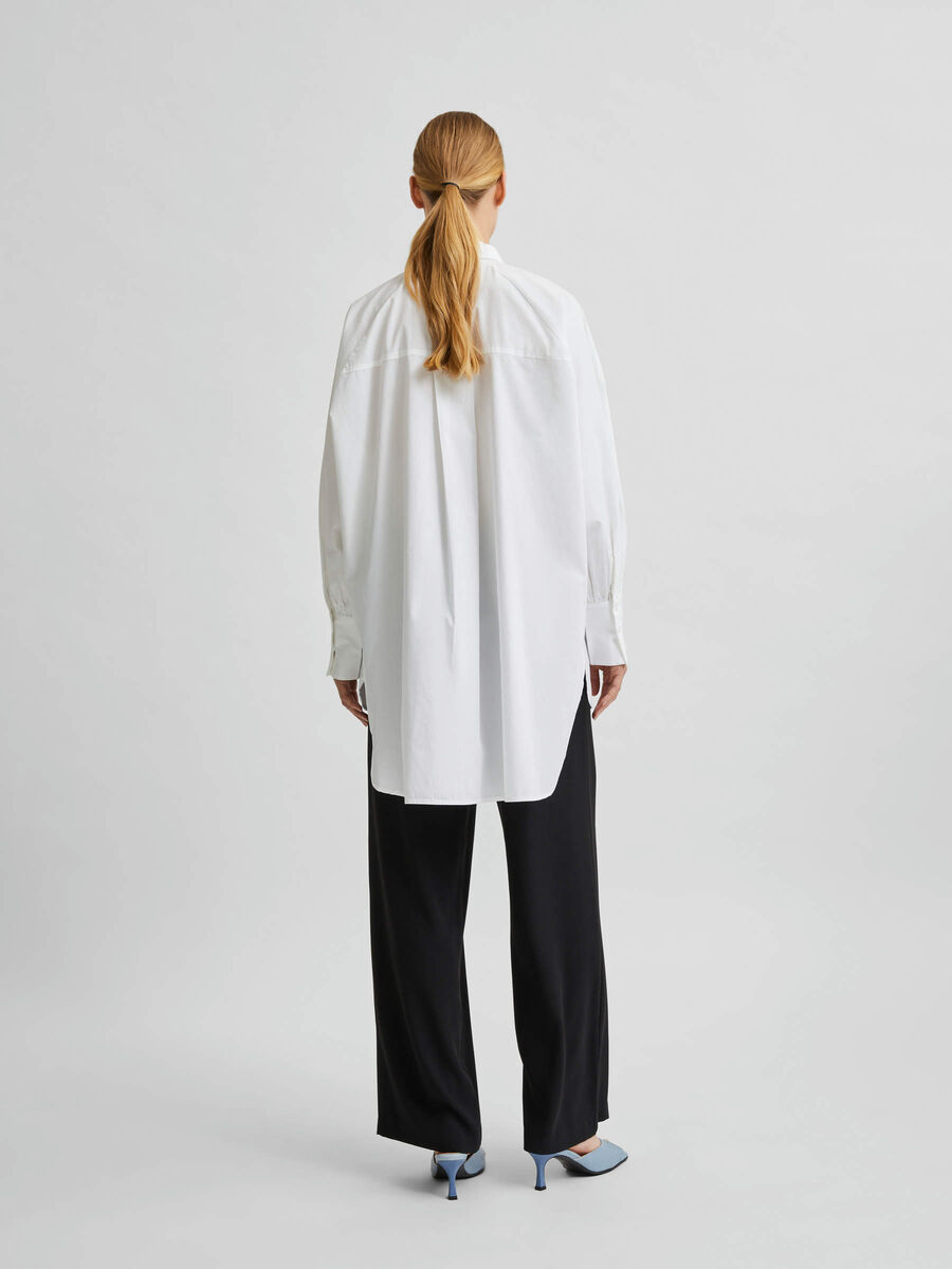 Selected LONG ORGANIC COTTON SHIRT, Bright White, highres - 16079703_BrightWhite_004.jpg