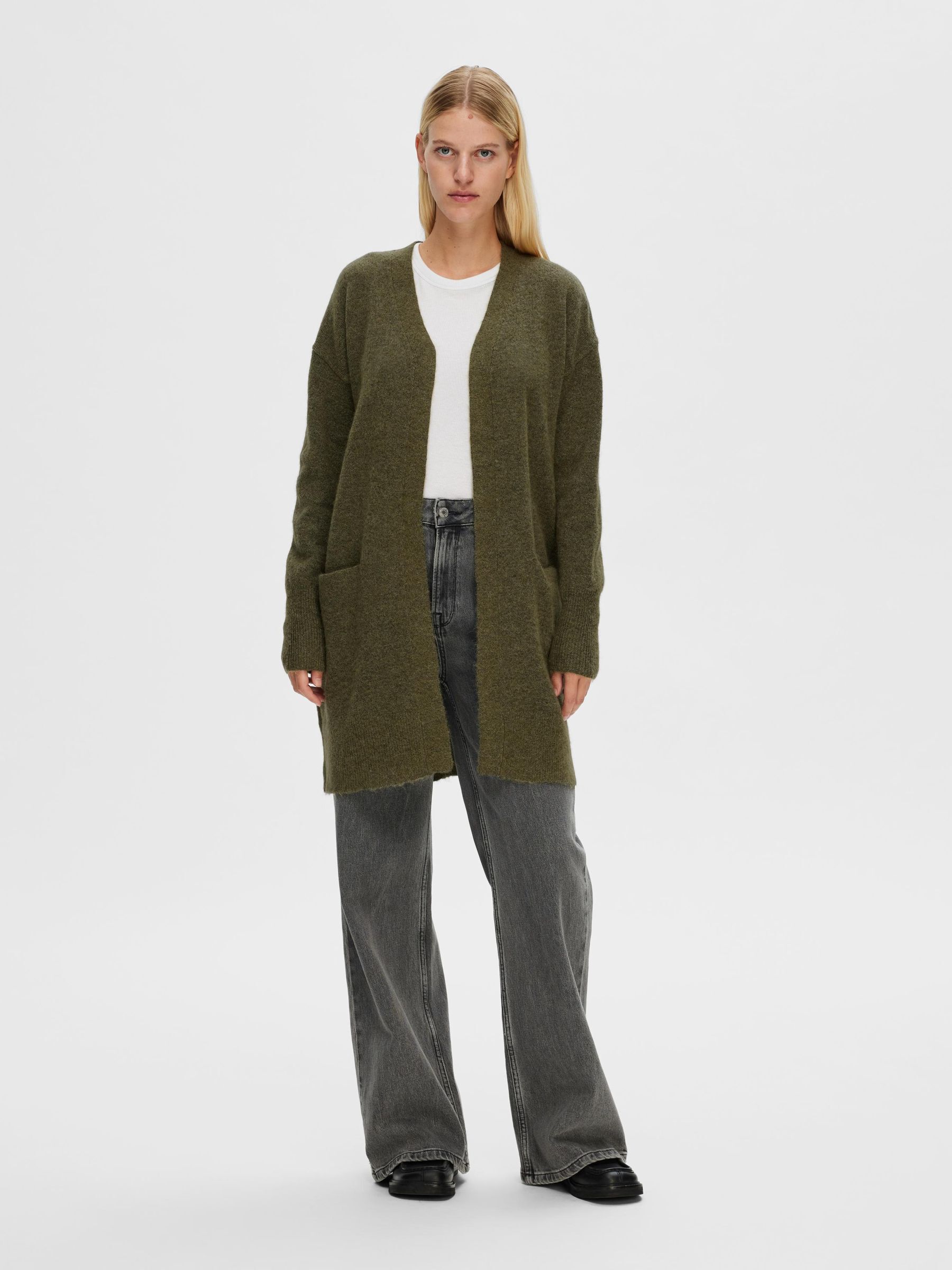 Military green cardigan outlet
