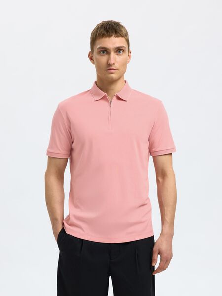 Selected ZIPPER POLO, Rose Tan, highres - 16079026_RoseTan_003.jpg