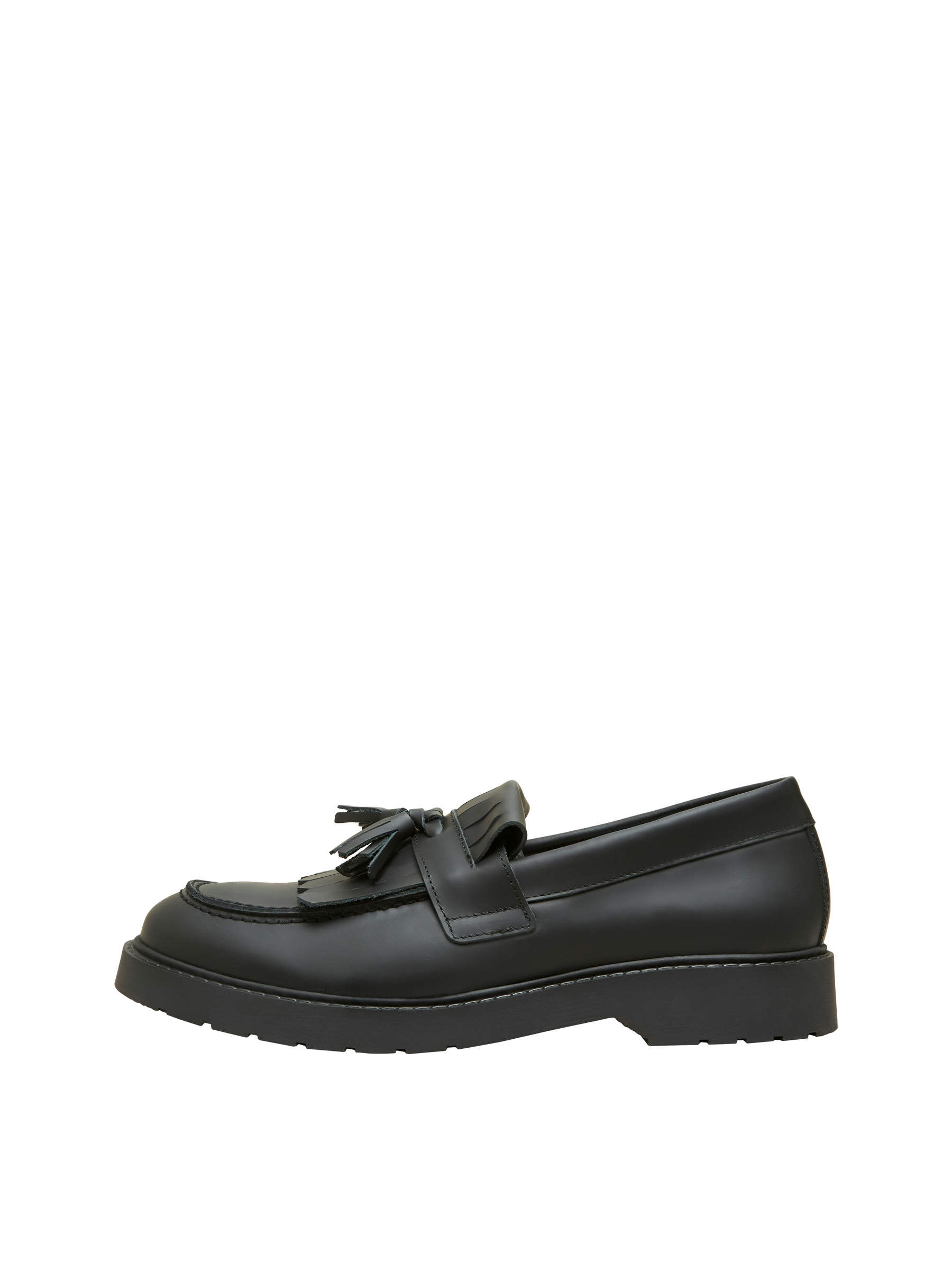 LEATHER KILTIE LOAFERS Black SELECTED HOMME