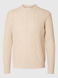 Selected CABLE KNIT KNITTED PULLOVER, Oatmeal, highres - 16086686_Oatmeal_001.jpg