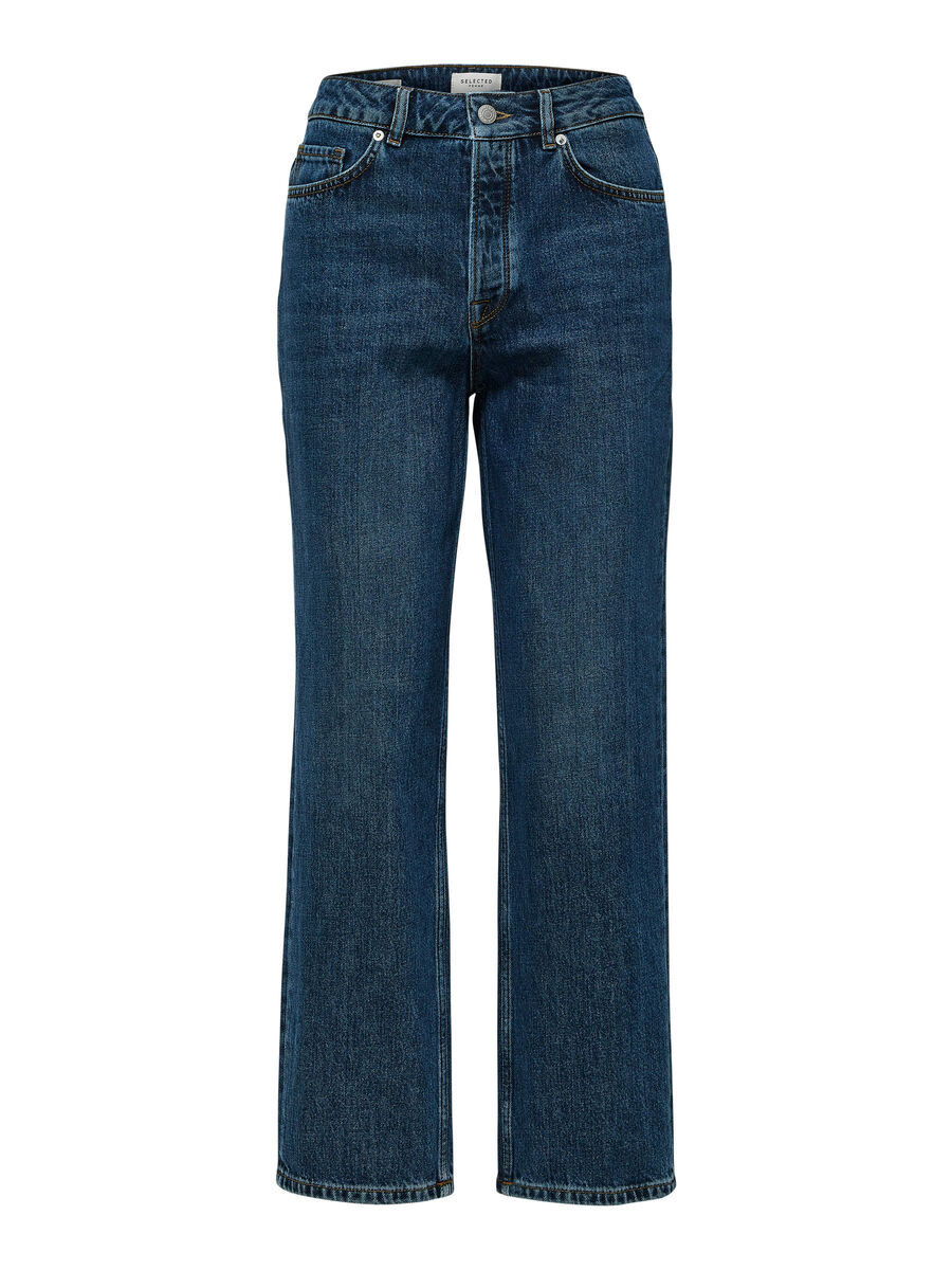 SELECTED Højtaljede - Straight Fit Jeans Kvinder Blå