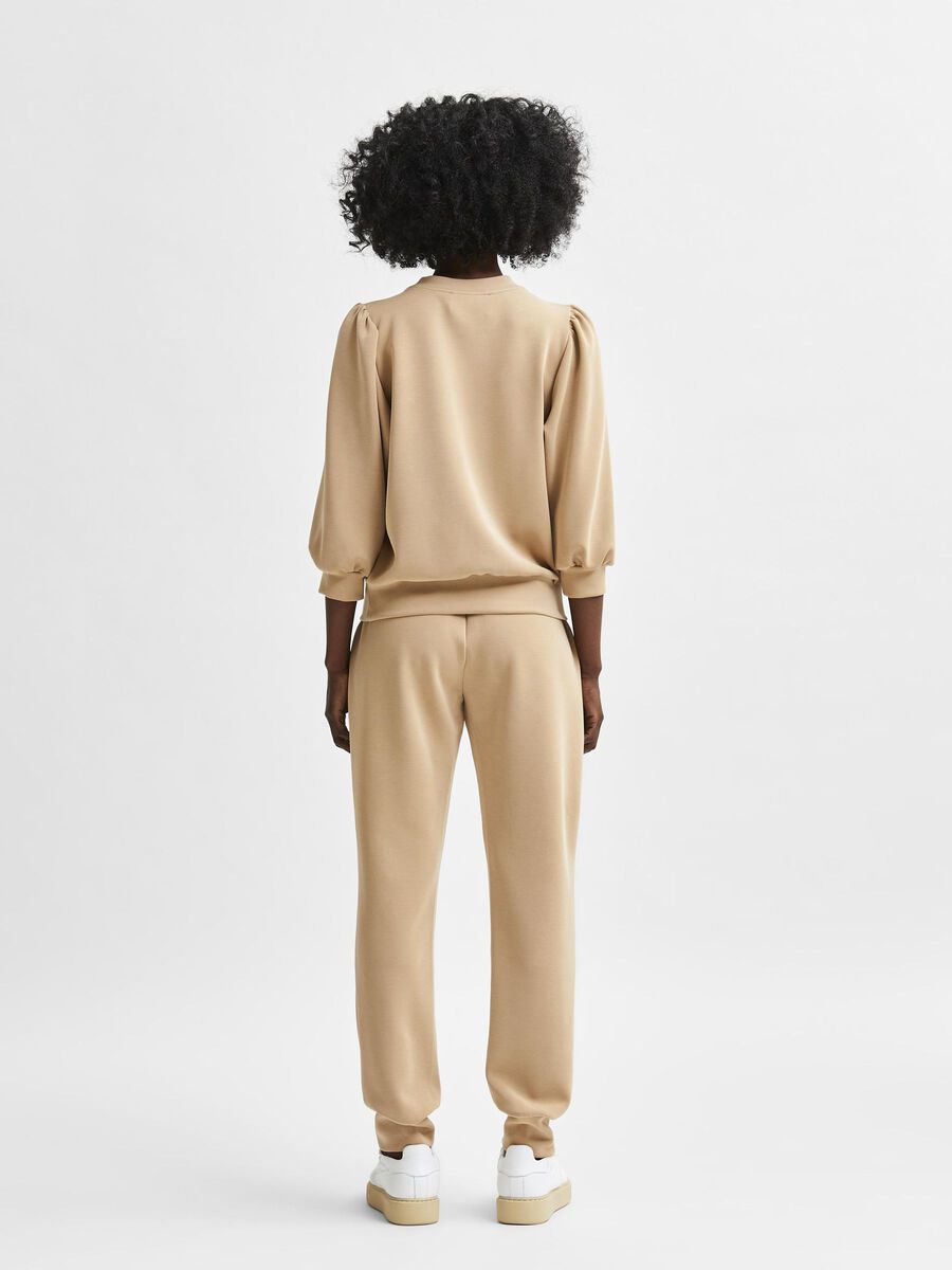 Selected HIGH WAIST SOFT SWEATPANTS, Tannin, highres - 16082343_Tannin_004.jpg