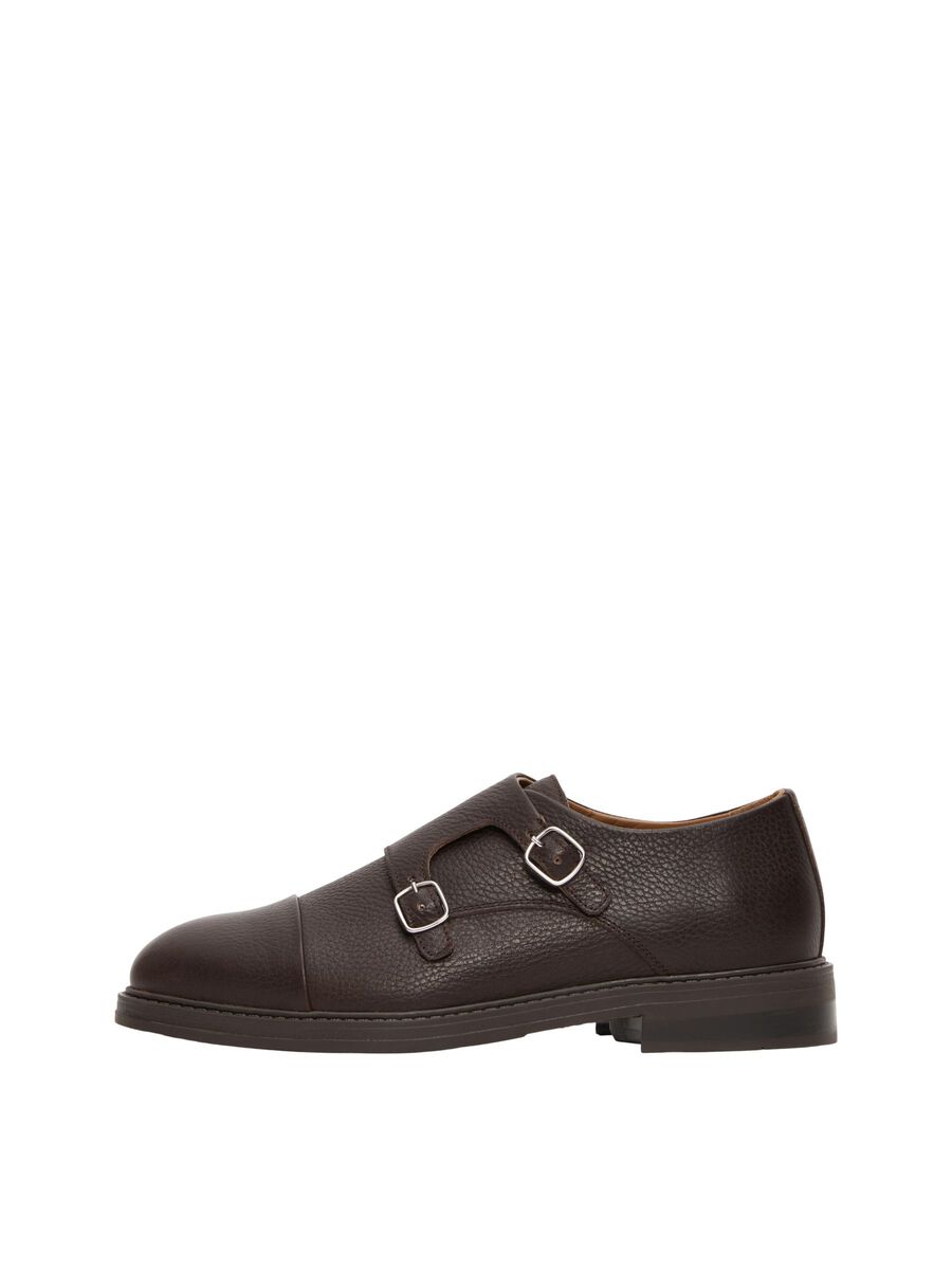 Selected LEATHER MONK STRAP SHOES, Demitasse, highres - 16081464_Demitasse_001.jpg