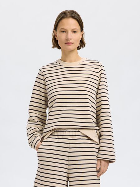 Selected EN COTON RAYÉ SWEAT-SHIRT, Black, highres - 16097830_Black_1185343_003.jpg