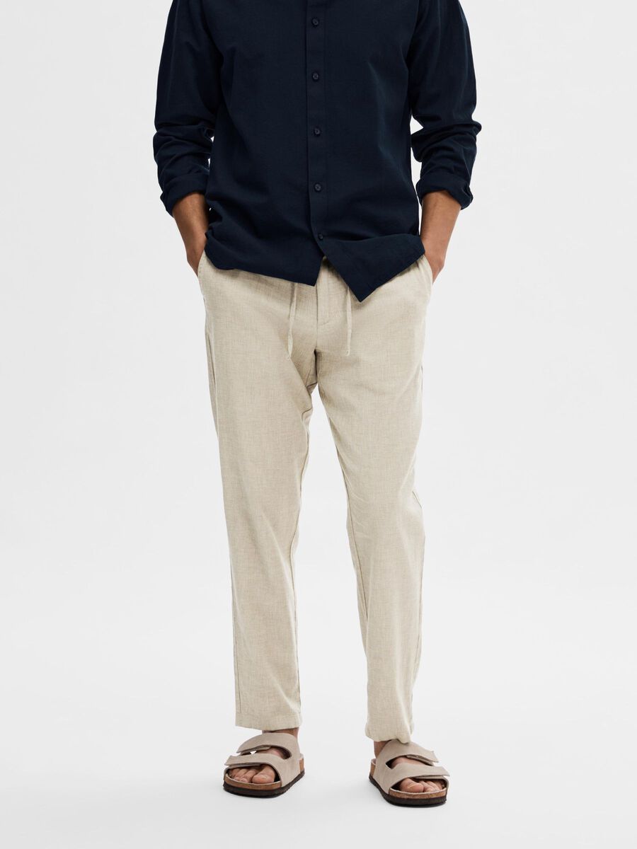 Selected SLIM FIT TAPERED TROUSERS, Vetiver, highres - 16087636_Vetiver_983084_003.jpg