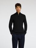 Selected 100% MERINOWOLL HALF-ZIP PULLOVER, Black, highres - 16094655_Black_003.jpg