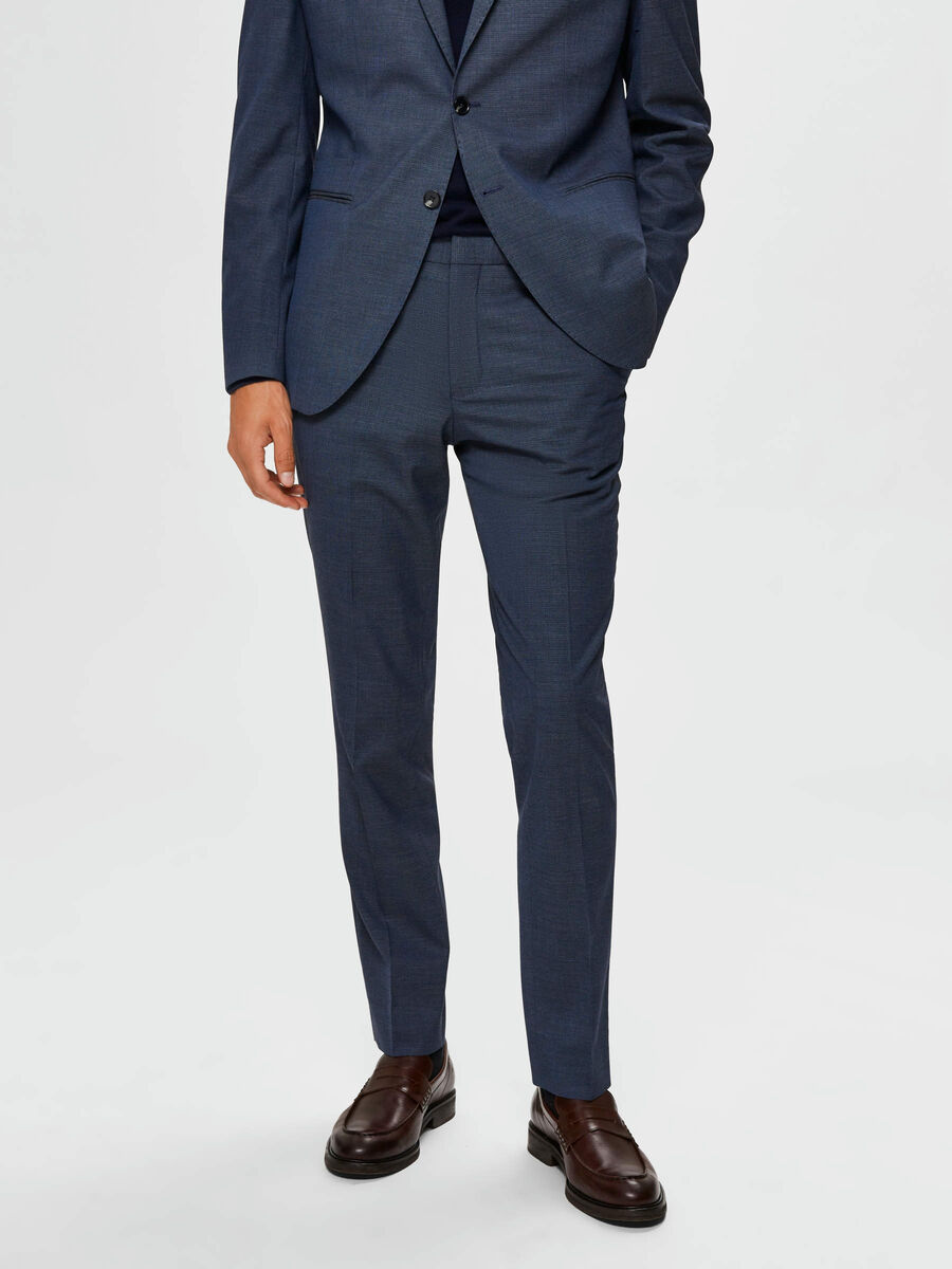 Selected SLIM FIT PANTALON, Medium Blue Melange, highres - 16075101_MediumBlueMelange_003.jpg