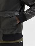 Selected LEATHER BOMBER JACKET, Black, highres - 16081020_Black_006.jpg