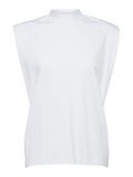 Selected ÉPAULETTE AVEC FAUX COL TOP, Bright White, highres - 16077138_BrightWhite_001.jpg