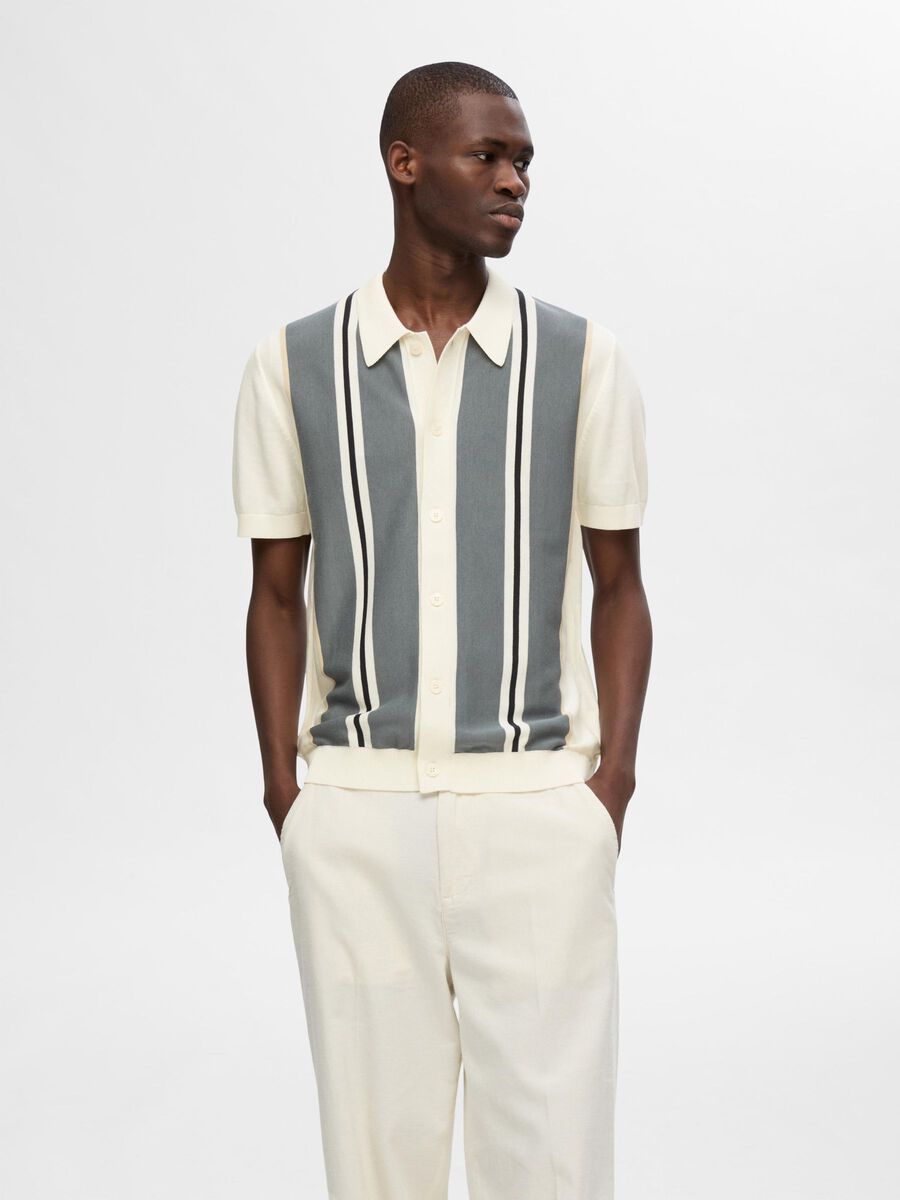 Selected STRICK POLO SHIRT, Egret, highres - 16093389_Egret_1104065_003.jpg