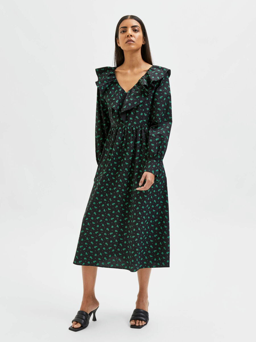 Selected IMPRIMÉ ROBE MI-LONGUE, Black, highres - 16084091_Black_923247_003.jpg