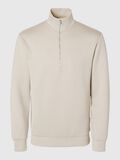 Selected VISCOSE BLEND HALF ZIP SWEATSHIRT, Pure Cashmere, highres - 16094477_PureCashmere_001.jpg