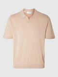 Selected SHORT-SLEEVED KNITTED POLO SHIRT, Cameo Rose, highres - 16092653_CameoRose_001.jpg