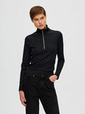 Selected RIBBED LONG SLEEVED TOP, Black, highres - 16088101_Black_003.jpg