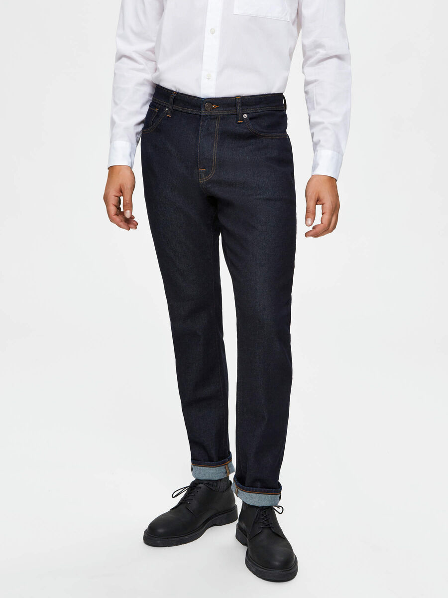 Selected 3002 - COMFORT STRETCH DONKERBLAUW SLIM FIT JEANS, Dark Blue Denim, highres - 16075649_DarkBlueDenim_003.jpg