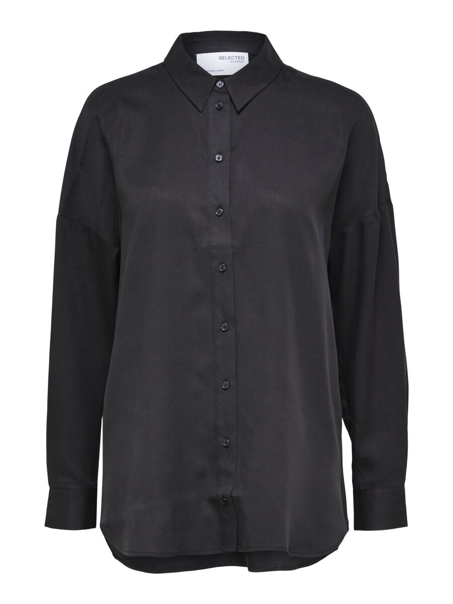 Selected LANGARM HEMD, Black, highres - 16085265_Black_001.jpg