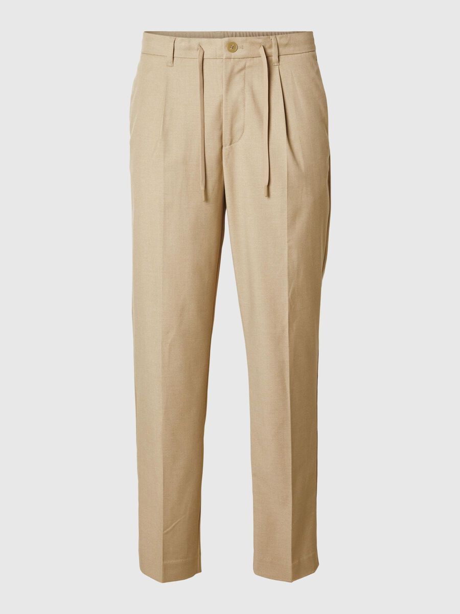 Selected VISCOSE BLEND PLEATED TROUSERS, Incense, highres - 16094358_Incense_001.jpg