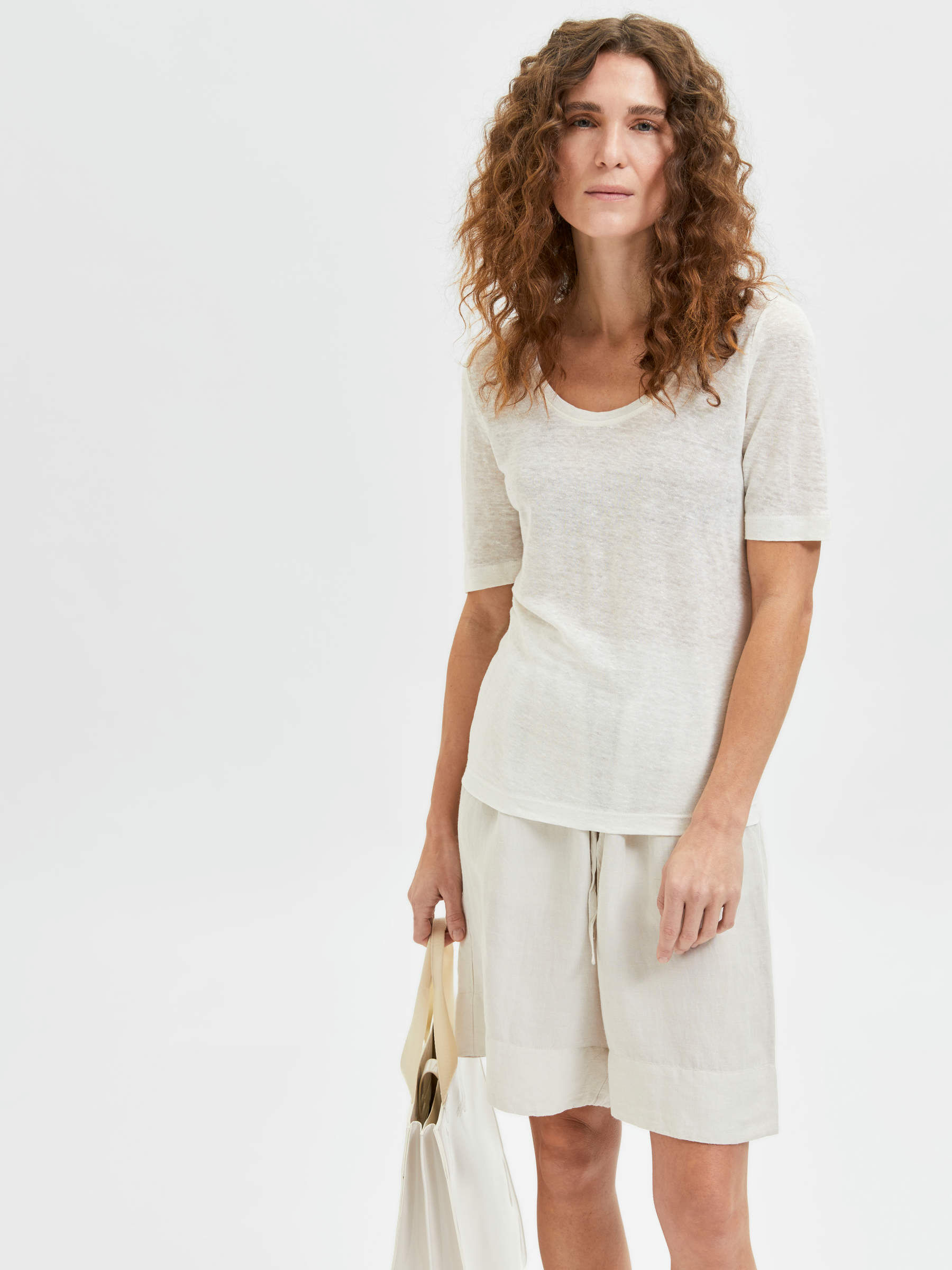 Linen blend t-shirt | Selected