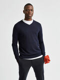 Selected PIMA COTTON V-NECK JUMPER, Navy Blazer, highres - 16074683_NavyBlazer_779177_003.jpg