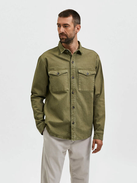 Selected DENIM OVERSHIRT, Martini Olive, highres - 16087571_MartiniOlive_003.jpg