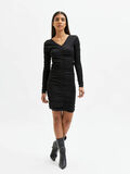 Selected RUCHED MIDI DRESS, Black, highres - 16084695_Black_005.jpg