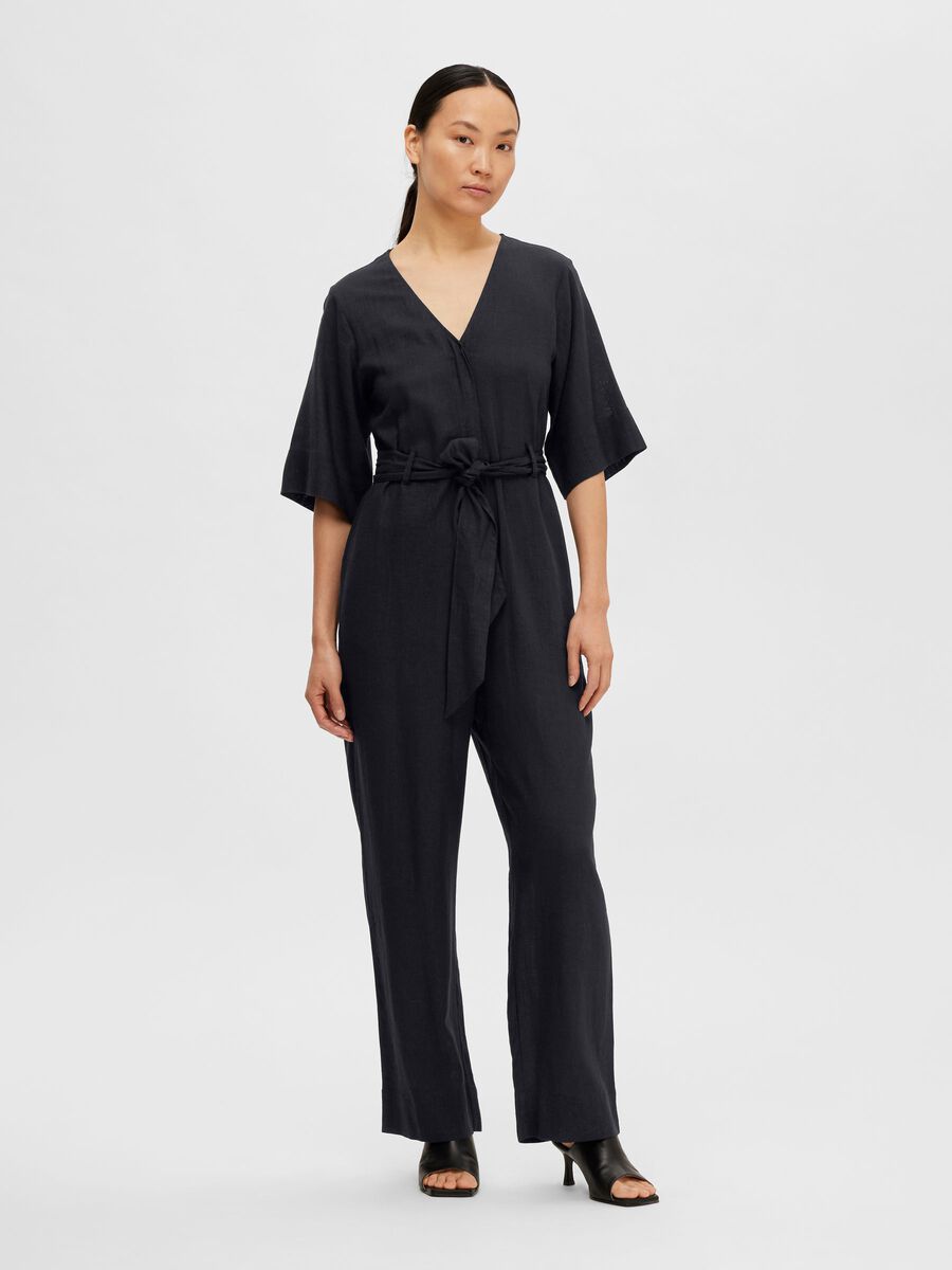 Selected BELTED JUMPSUIT, Black, highres - 16089065_Black_003.jpg