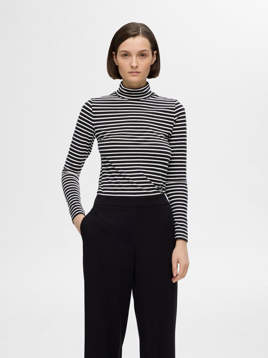 Selected RANDIG LÅNGÄRMAD TOPP, Black, highres - 16094344_Black_1115980_003.jpg