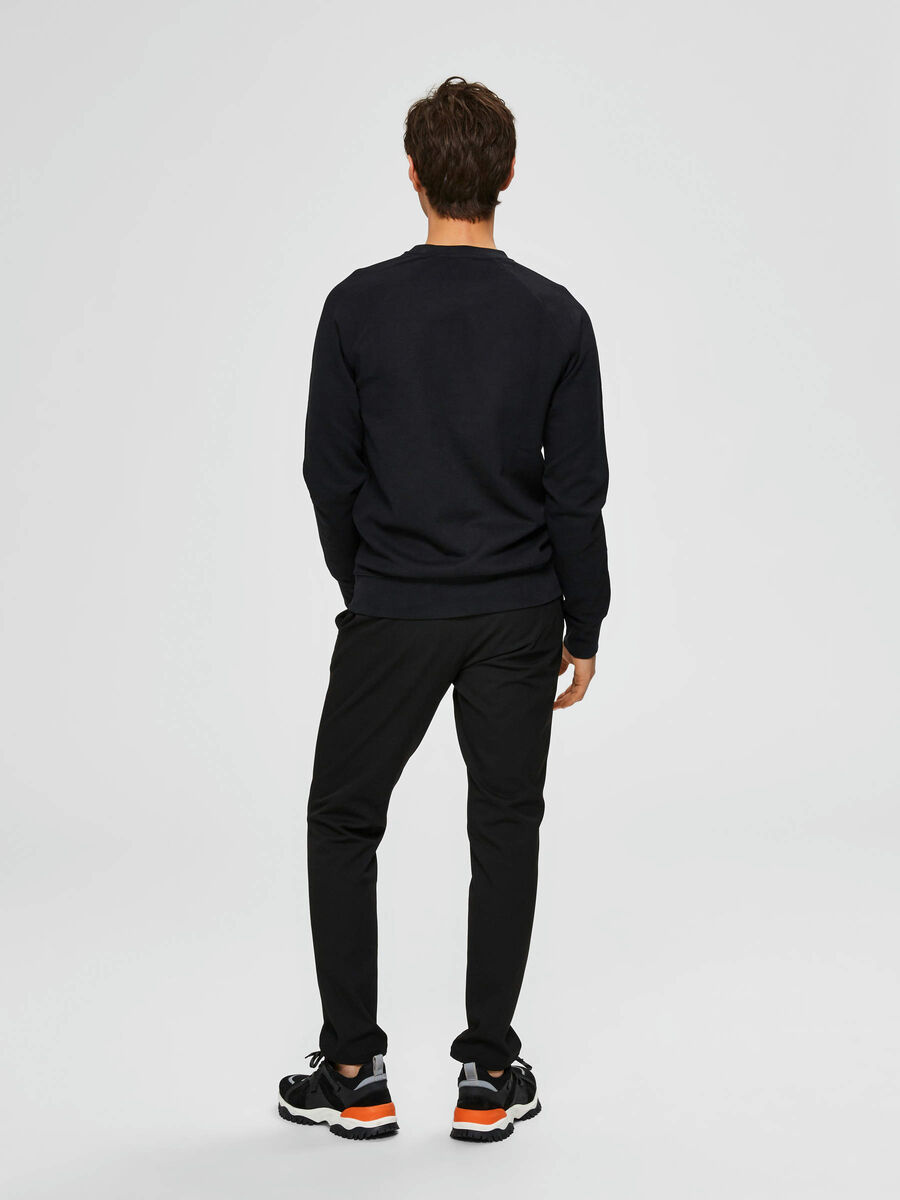 Selected CREW NECK - SWEATSHIRT, Black, highres - 16072157_Black_004.jpg