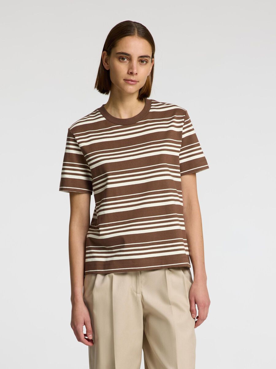 Selected COUPE CARRÉE T-SHIRT, Chestnut, highres - 16099323_Chestnut_1221914_003.jpg