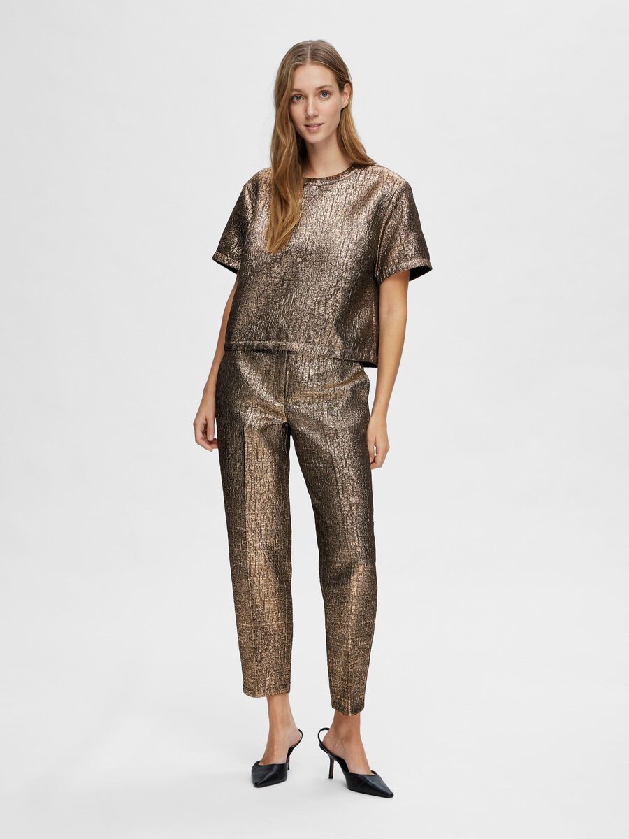 Selected METALLIC JACQUARD TROUSERS, Gold Colour, highres - 16094365_GoldColour_005.jpg