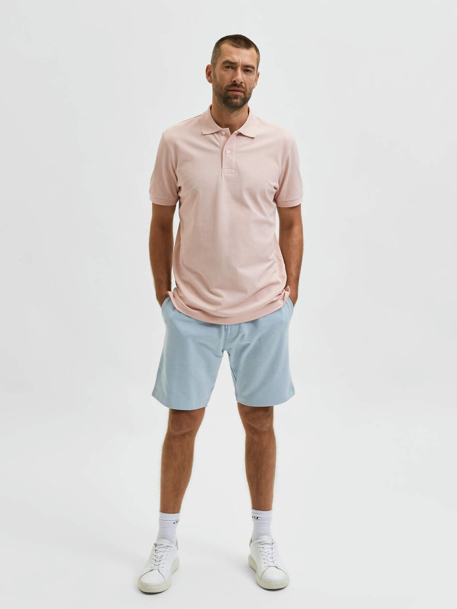 Selected COUPE DROITE PIQUÉ POLO, Silver Pink, highres - 16078604_SilverPink_005.jpg