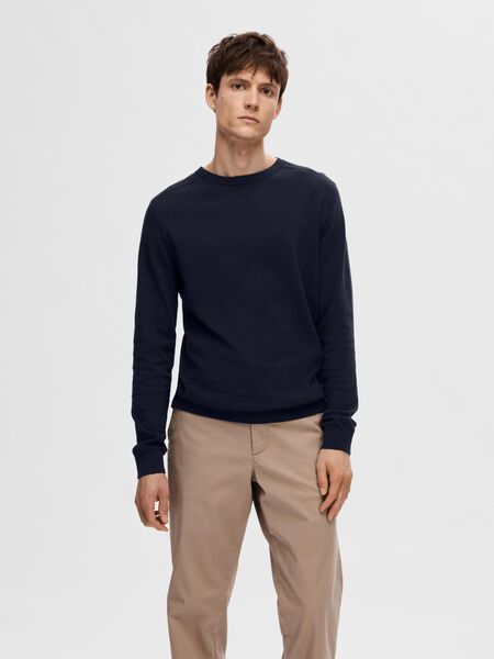 Selected LONG-SLEEVED KNITTED JUMPER, Navy Blazer, highres - 16074682_NavyBlazer_778122_003.jpg