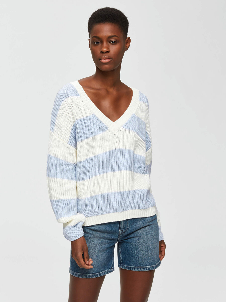 Selected V-HALS SWEATER, Xenon Blue, highres - 16067288_XenonBlue_677336_003.jpg