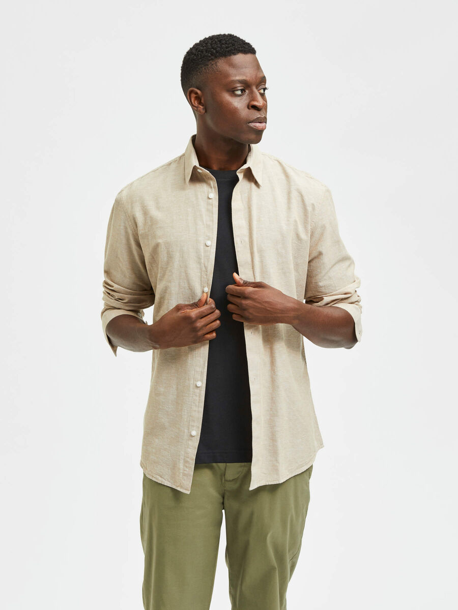 Selected SHORT-SLEEVED SHIRT, Kelp, highres - 16078867_Kelp_003.jpg