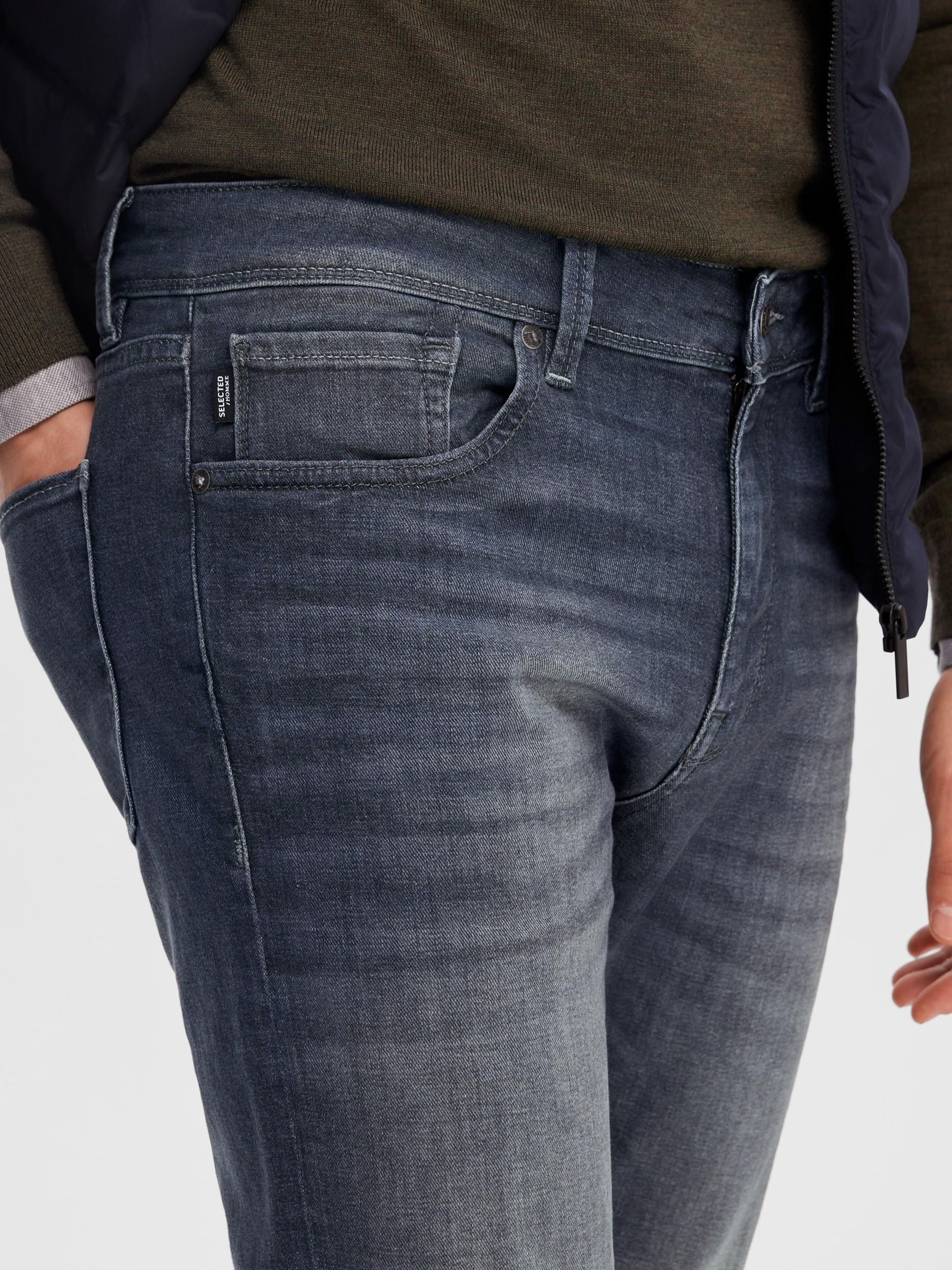 175 FADED SLIM FIT JEANS Grey SELECTED HOMME
