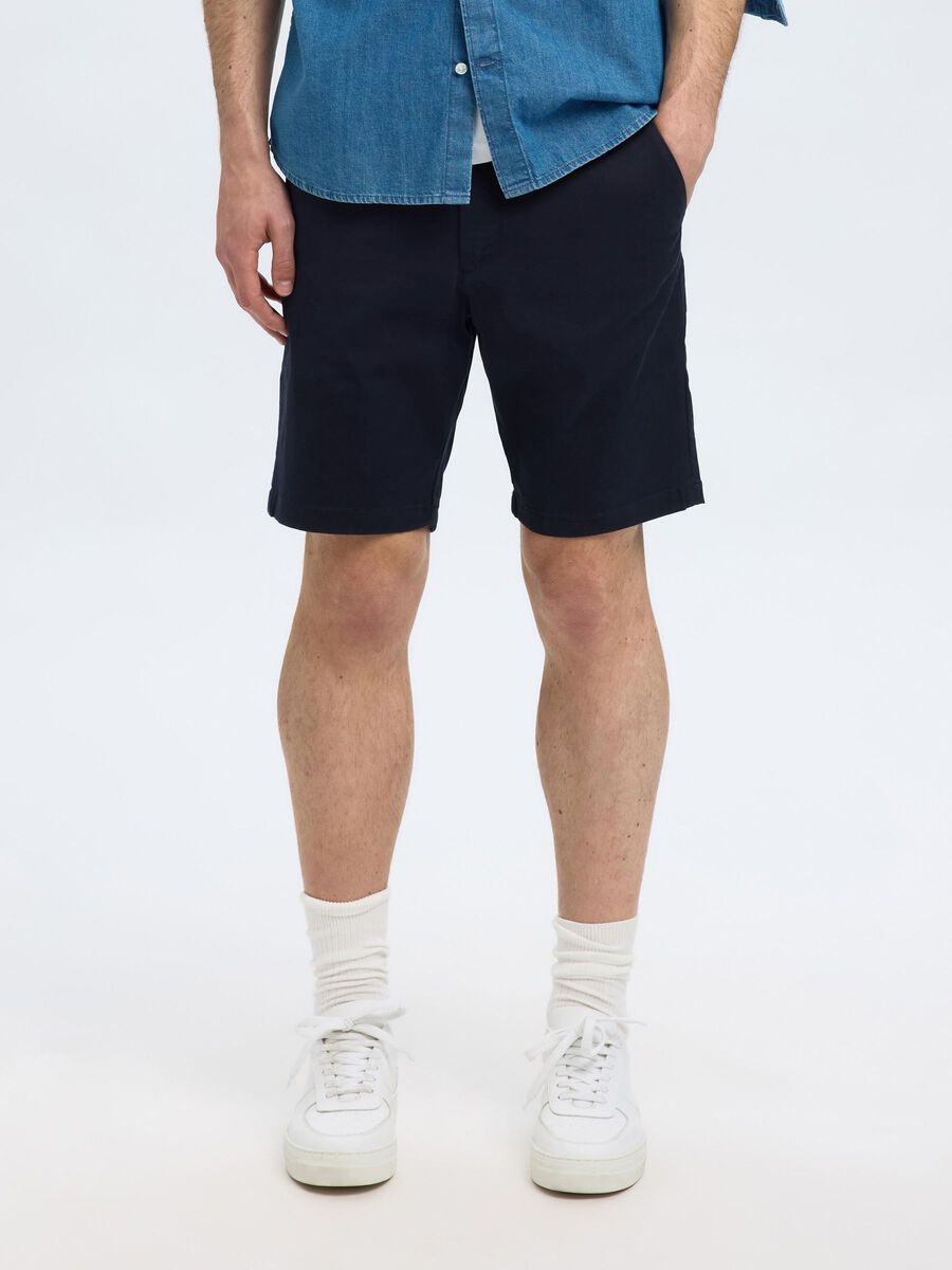 Selected SLIM FIT CHINOSHORTS, Dark Sapphire, highres - 16092329_DarkSapphire_003.jpg