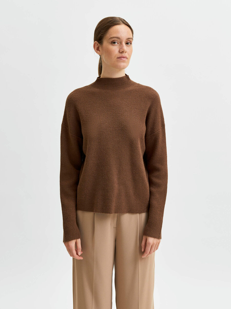 Selected HIGH NECK KNITTED JUMPER, Carafe, highres - 16080454_Carafe_003.jpg